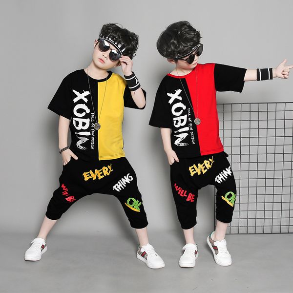 

boy tracksuits summer kids outfits boys clothes sports suits short sleeve clothing sets for children for 4 6 8 10 12 14 years t200707, White