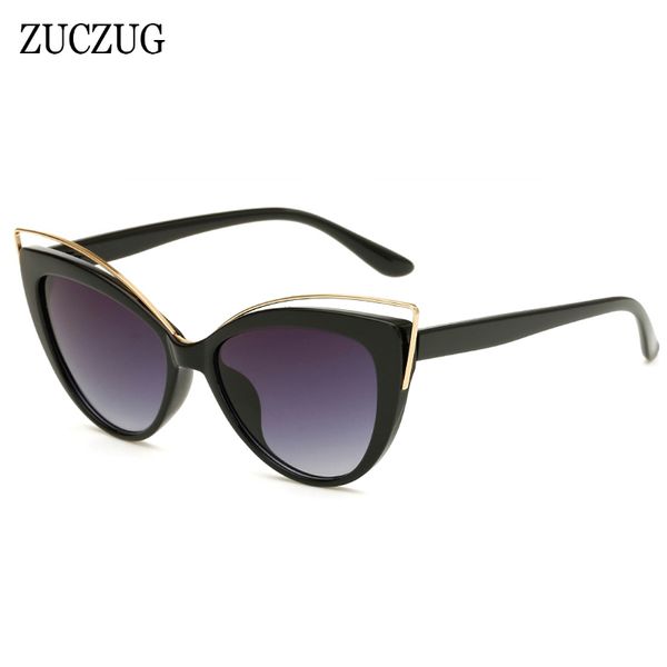 

zuczug new cat eye sunglasses women retro gradient lens glasses vintage cateye sun glasses for female shades eyewear uv400, White;black