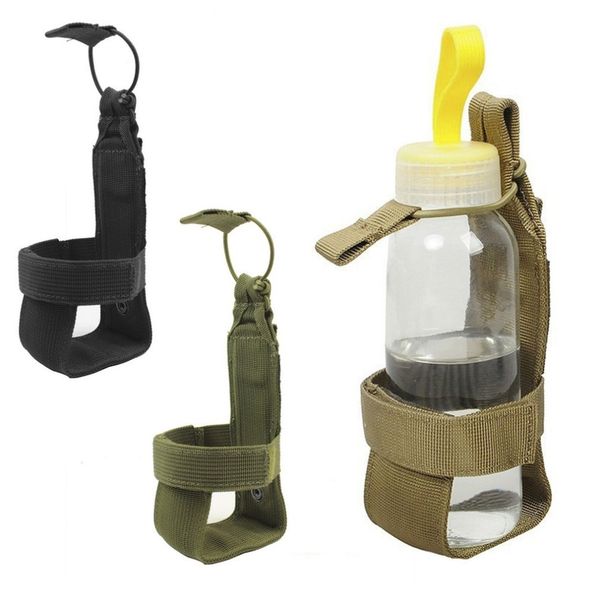 

10*7cm tactical water bottle pouch men women nylon adjustable magic tape camping hiking kettle bag outdoor tool