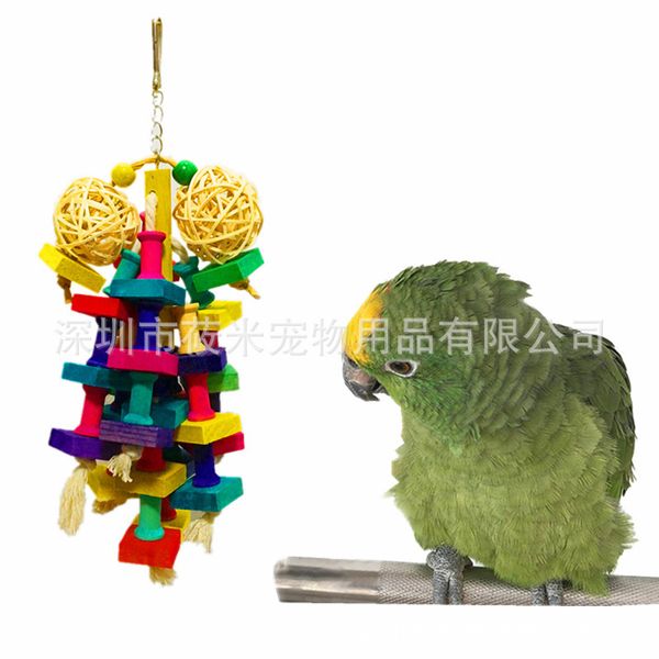 

four hang / parrot gnaw toys / bird toys / parrot gnawing string sepaktakraw gnaw toys cross border for