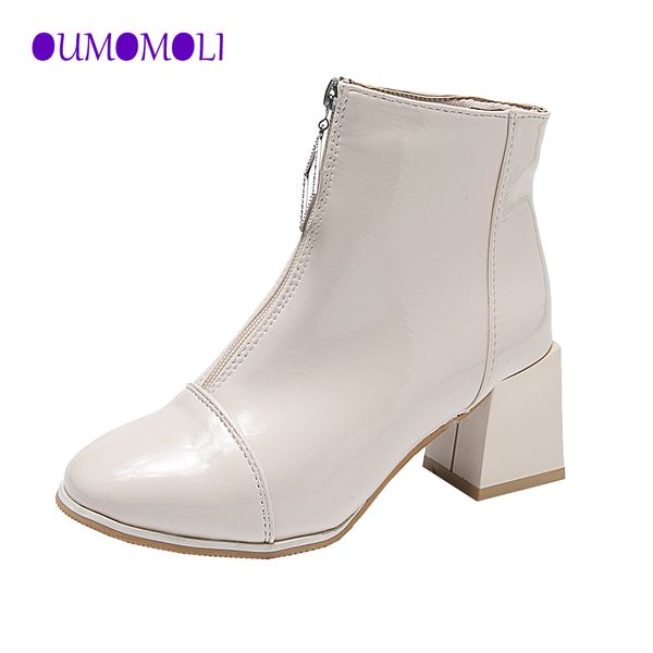 

2019 fashion new suede round toe thick high heels platform western boots party career office lady front zipper ankle boots x627, Black