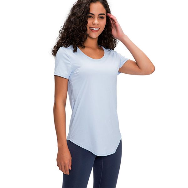 

2020 new sports t-shirt women elastic breathable jogging running fitness t shirts high-quality nylon fabric women yoga shirts, White;red