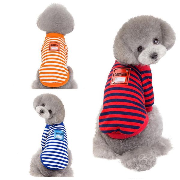 

весна лето pet одежда для собак мода sriped pattern samll собаки кошка футболка щенок жилет для тедди чихуахуа домашние животные рубашки оде