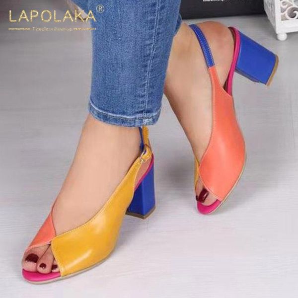 

lapolaka 2020 new design large siez 43 women sandals super high heels pumps summer leisure woman shoes, Black