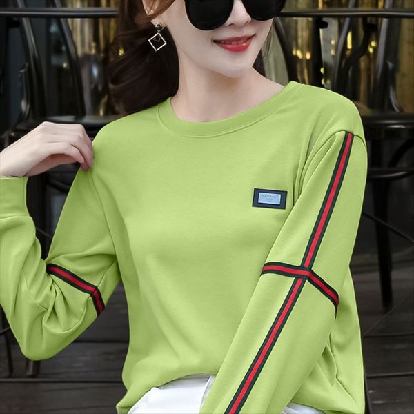 

2019 autumn clothes loose long sleeve 2019 t-shirt women's autumn clothes loose long sleeve t-shirt women's top, White