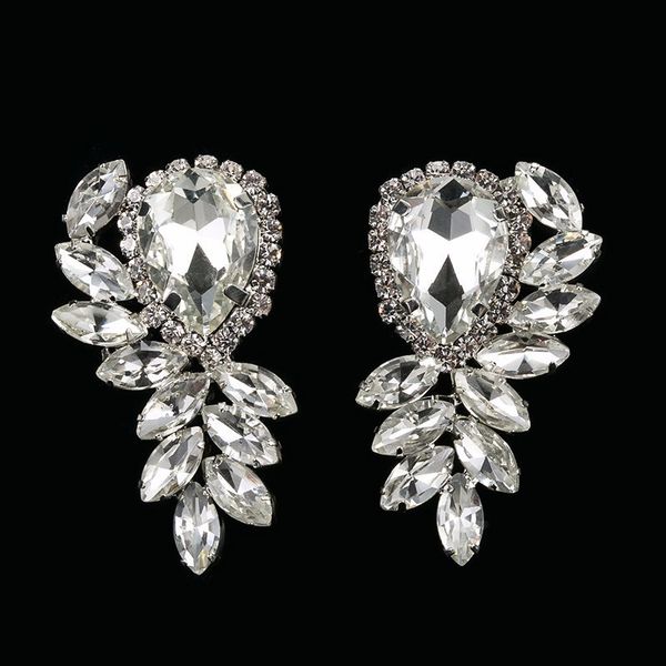 

new fashion women authentic large droplets sparkling crystal earrings accessories jewelry#e261, Silver