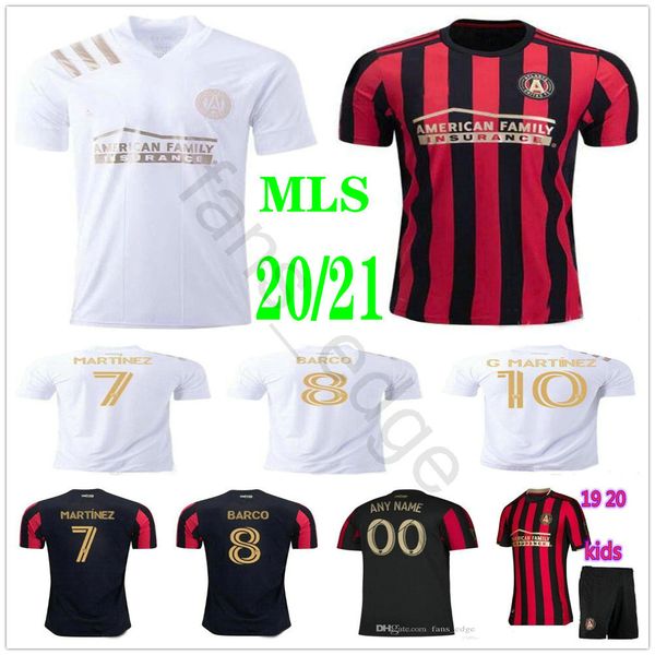 

2020 2021 mls atlanta united soccer jerseys g.martinez barco villalba almiron custom 20 21 atlanta fc home away kids football shirt, Black;yellow