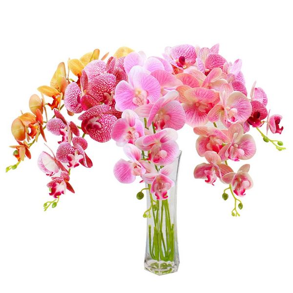 

1pcs artificial flowers fake phalaenopsis silk flower fashion butterfly orchid bouquet party decor wedding home decoration