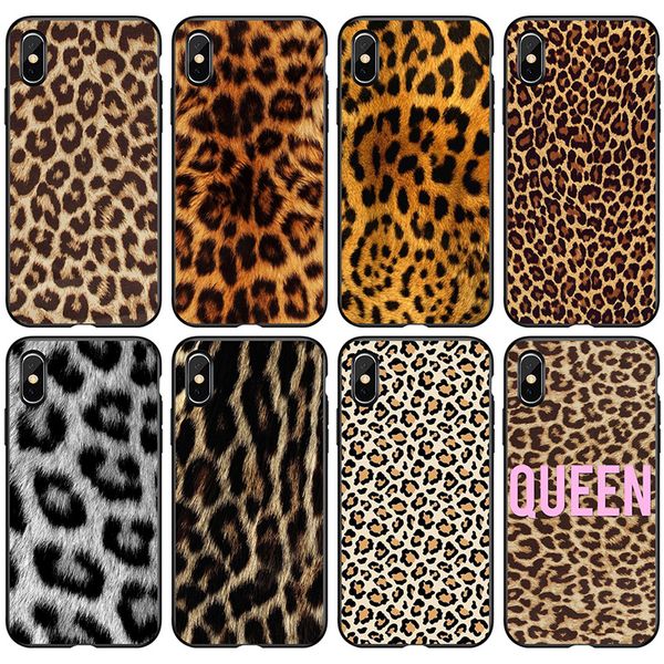 

for iphone 11 pro xs max xr leopard phone case 6 7 8 x plus luxury black tpu soft cell phone cases