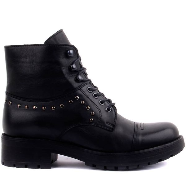 

sail-lakers black leather lace-up women boots
