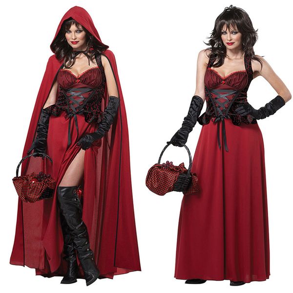 

halloween party cloak little red cosplay hat costume role playing queen cosplay game uniform suit make-up ladies' costume, Silver