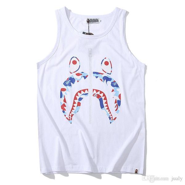 

19ss mens designer t shirt vest a bathing cartoon ape printed casual cotton tees summer men women underwaist dolce size -xxl, White