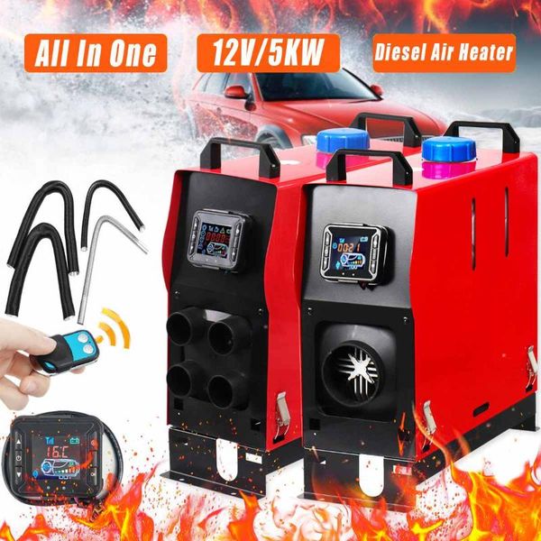 

new 12v 5kw four-hole car heater diesel air heater intelligent remote control 4 holes engine parking car trucks trailer