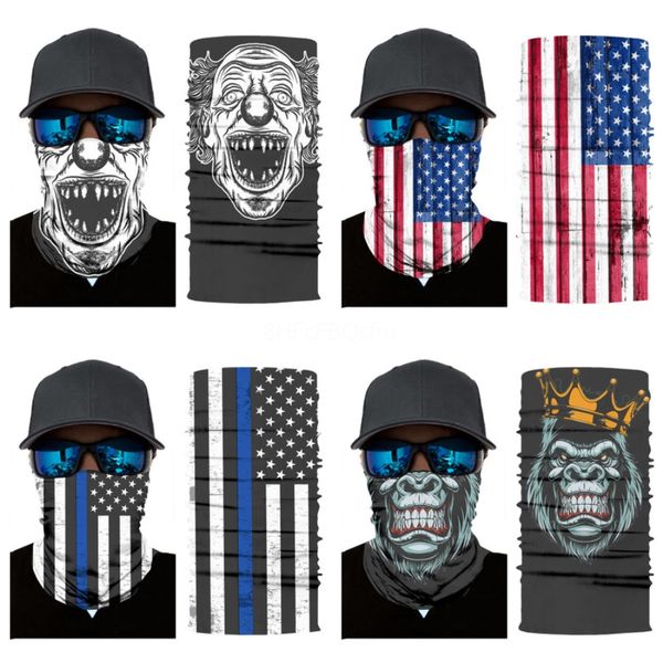 

kqixf outdoorflag magic headskull scarf bandana cycling masks head neck scarves windproof sport face mask with mask designer filter#197, Blue;black