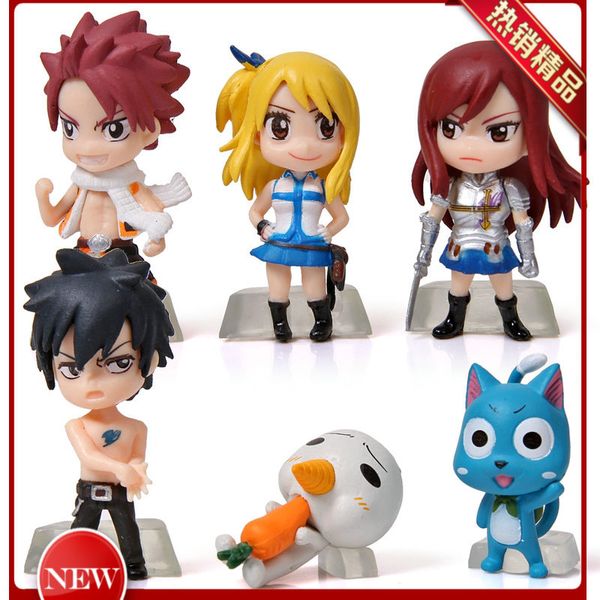 

1set 6см аниме fairy tail рисунок пвх model (6 шт / комплект) нацу / серый / lucy / erza розничные дети игрушки