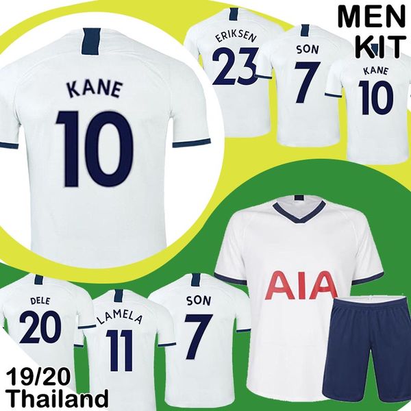 

thailand quality kane soccer jersey 2019 2020 lucas eriksen dele son ndombele jerseys 19 20 football shirts men kit uniform, Black