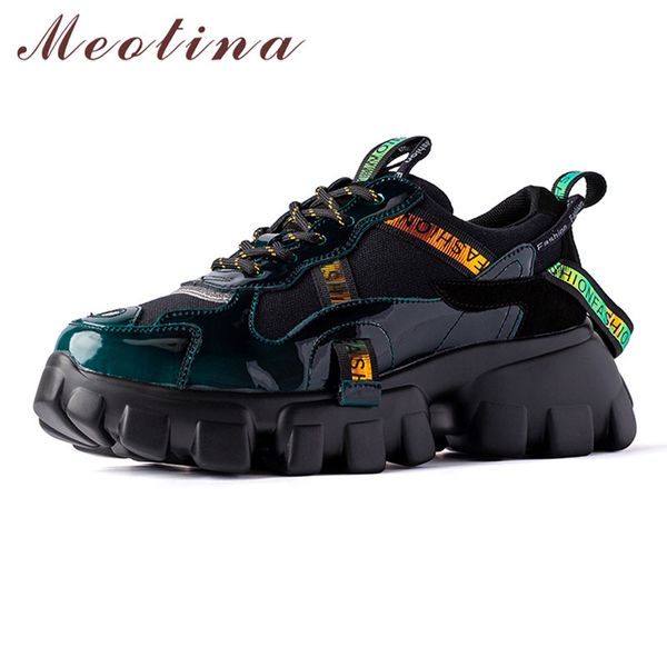 

meotina autumn flats sneakers women shoes natural genuine leather flat platform shoes mixed colors round toe lady size 40, Black
