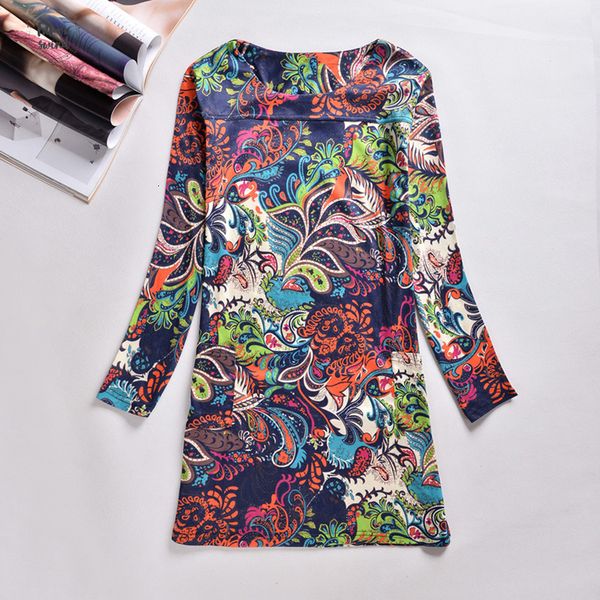 

women dress plus size women clothing spring fall fashion dresses print ladies long sleeve casual spring flower vestidos mz1386, Black;gray