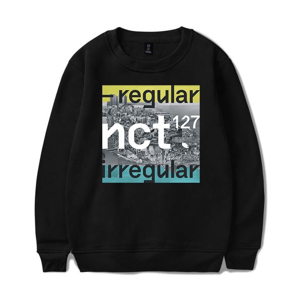 

kpop nct 127 sweatshirt nct u member name sweatshirts men women pullovers harajuku hoodies casual blouse shirts, Black