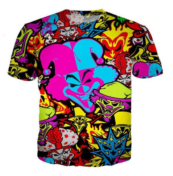 

new fashion mens/womans insane clown posse t-shirt summer style funny 3d print casual t-shirt w140, White;black