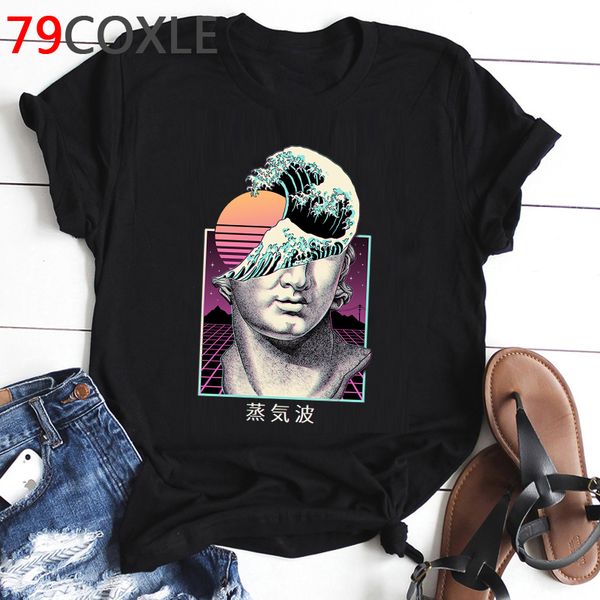 

прохладный vaporwave streetwear стиль t shirt men эстетическая hip hop graphic harajuku unisex тенниски тенниски 90-ые ullzang топ тройники, White;black
