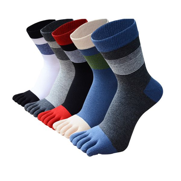 

dropshipping 5 toe men yoga socks non-slip five fingers skateboard fitness sports socks pilates hiking running cycling cotton, Black