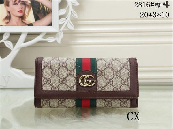 

3A3A3A+ 20180 New Style Ladies Purse Long Style Buckle Handbag European 3American Fashion Trend Multifunctional Ladies Purse Wallet
