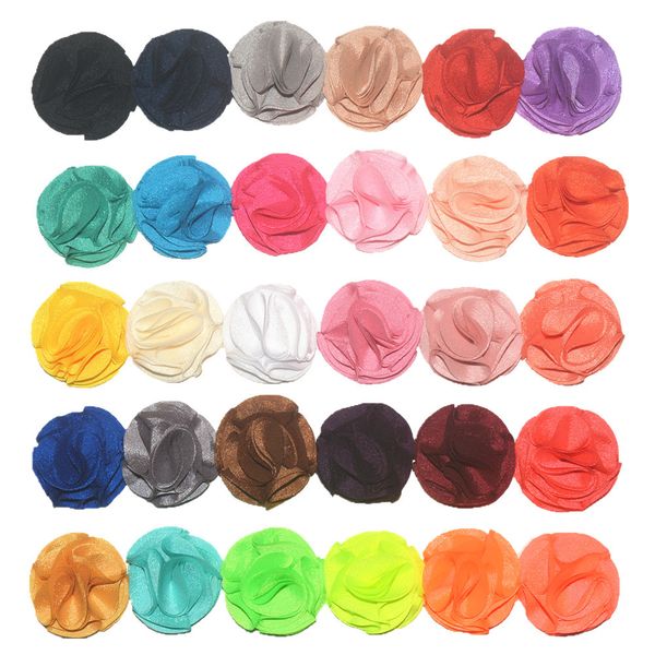 

40pcs/lot 7cm chiffon flower fabric flowers for headband diy hair accessories lsfb069