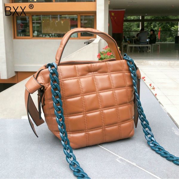 

bxx] pu leather crossbody bags for women 2019 simple style acrylic chain shoulder messenger bag travel handbags hj247