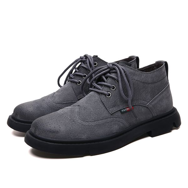 

winter men casual waterproof shoes leather comfortable flat warm boots men lace-up shoes fashion male sneaker hiking boots, Black