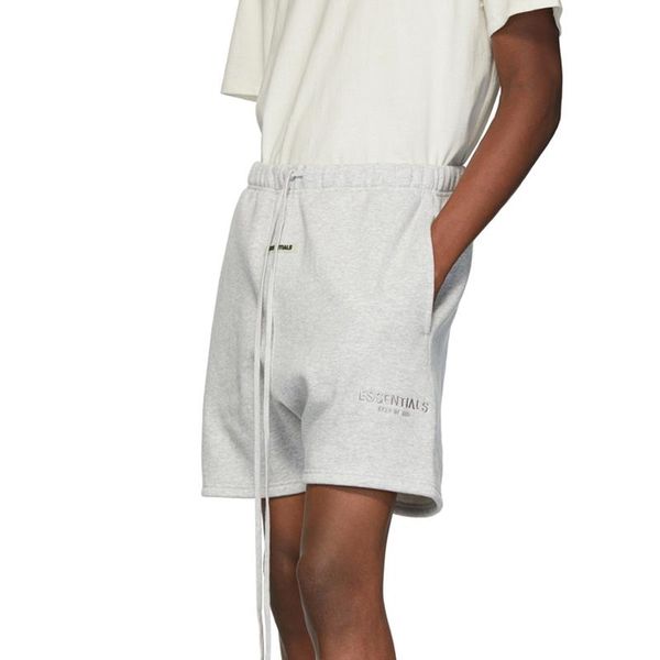 

19ss fear of god essentials letter embroidery fog men casual street summer elastic waist basketball sport pure color shorts hfhlkz018, White;black