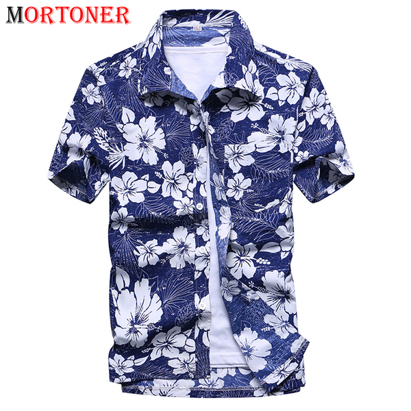 

men's casual shirts summer floral hawaiian shirt men 2021 brand short sleeve quick dry beach wear tropical aloha camisa hawaiana hombre, White;black