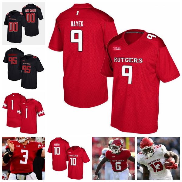 

ncaa rutgers scarlet knights jerseys christian dremel jersey john guaimano hunter hayek tyler hayek college football jerseys custom stitched, Black