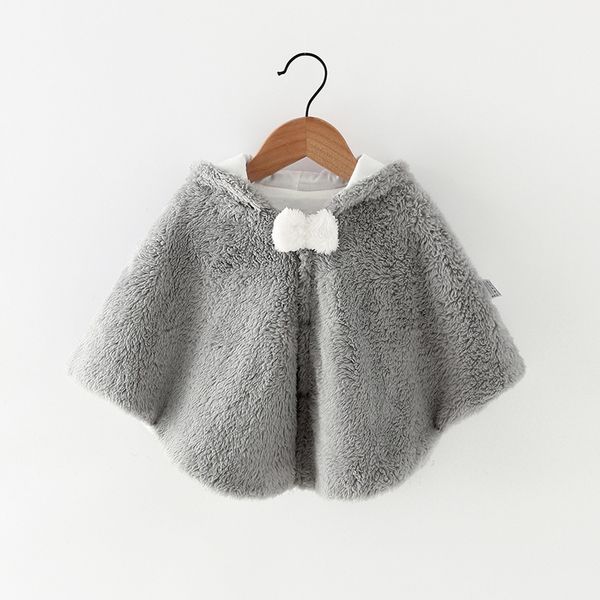 

baby fleece cloak coat autumn winter toddler cartoon rabbit outwear jacket girls soft warm coat kids hooded outfit clothes, Blue;gray