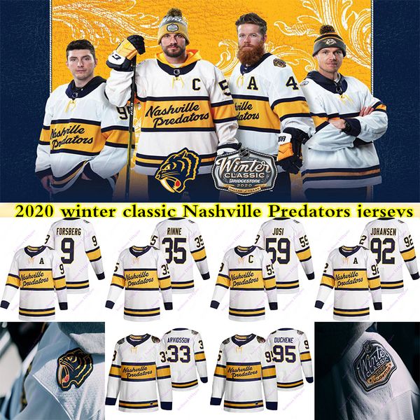 

2020 winter classic nashville predators jerseys 9 filip forsberg 95 matt duchene 35 pekka rinne 59 roman josi 33 arvidsson hockey jersey, Black;red