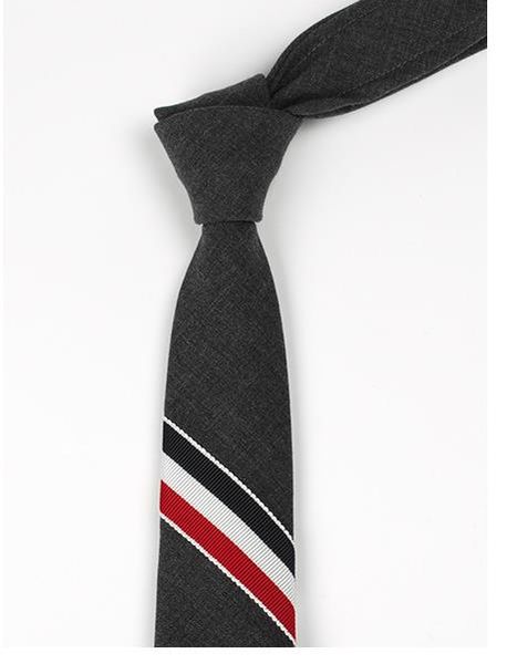 

european and american fashionable leisure men's narrow three-color strip 5cm gray wool accessories tie formal business black fashion gr, Blue;purple