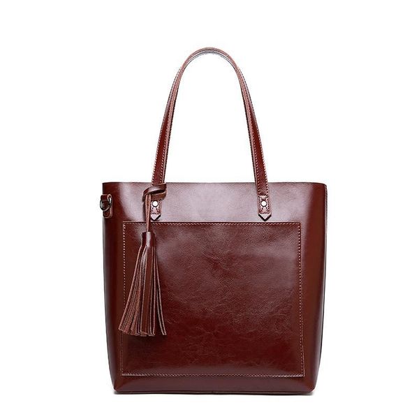 

fashion handle shoulder bags oil wax leather handbag women elegant messenger bag 2018 latest tote european shopping handbag