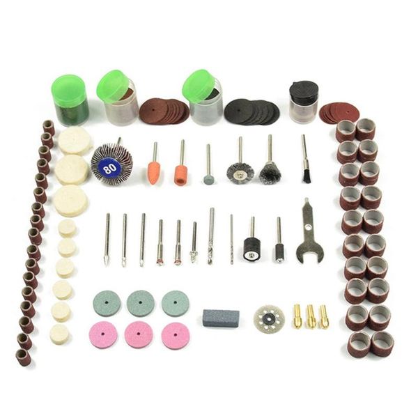

196pcs rotary power tool set mini drill grinder polishing kit felt wheel accessories cutting disc wood work drilling bit