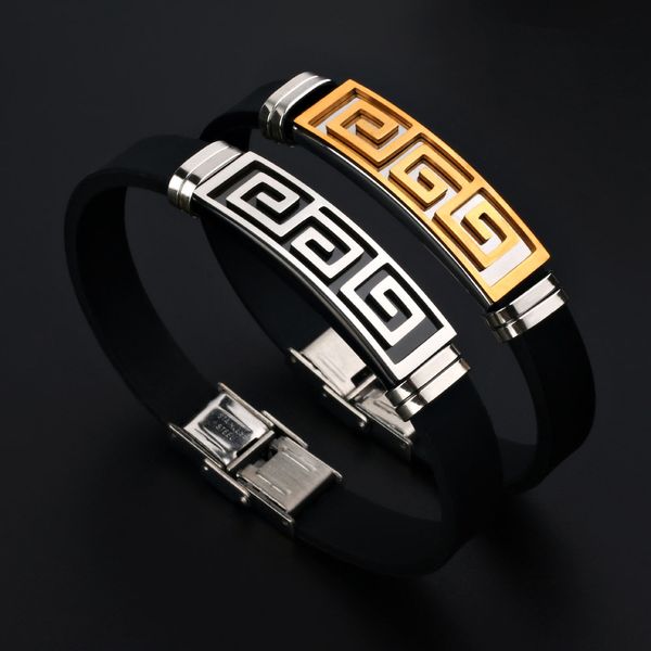 

new design teenagers engraved the great wall stainless steel tag bracelet with gift, Golden;silver