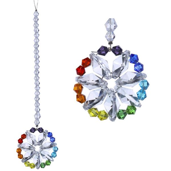 

h&d chakra crystal suncatcher hanging ornament rainbow decoration window suncatcher rear view mirror car charm decor home decor