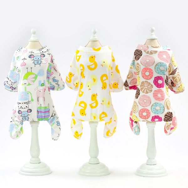 

banana dounot duck printed dog clothes jumpsuit puppy cat clothing small dog outfits pet costume supplies 5 cyw2821