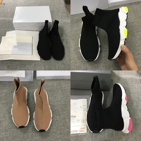 

2020 designer sock sports shoes speed trainer luxury womens mens casual shoes tripler vintage sneakers socks boots platform trainers, Black