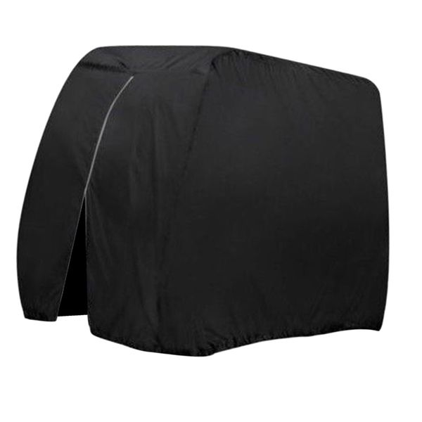 

outdoor foldable waterproof golf cart cover elastic hem w/ storage bag black