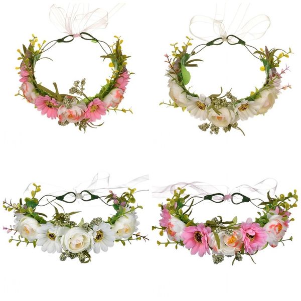 

Flower crown ro e wreath five color manual cane ae thetici m hair hoop women artificial flower pring and autumn travel 17mxe1