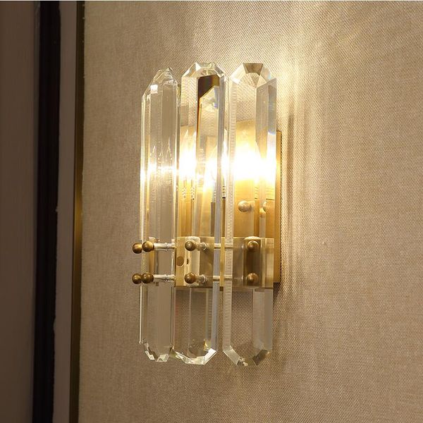 

creative crystal wall lamp art fashion design villa bedroom bedside light