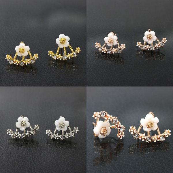 

small earring personality originality girl student chrysanthemum ear nail gift small ornaments designer ohrringe bohemian earrings crystal, Silver