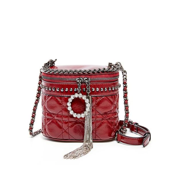 

fashion bucket bag ladies cylindrical wild leather diagonal bag designer luxury shoulder tassel chain handbag bag birthday gift 1339