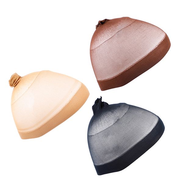 

3pcs elastic hair wig cap costume mesh net making wigs snood hairnet brown