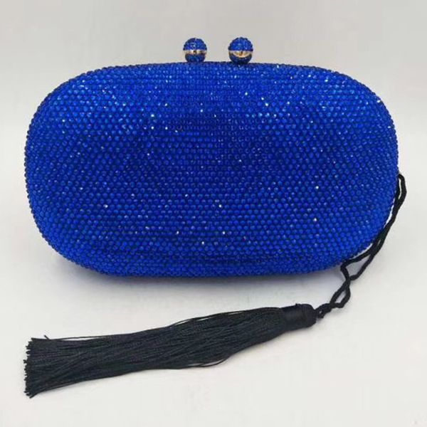 

women clutch bags and purses royal blue crystal lady evening clutches handbags fashion tassel female day shoulder clutch bags