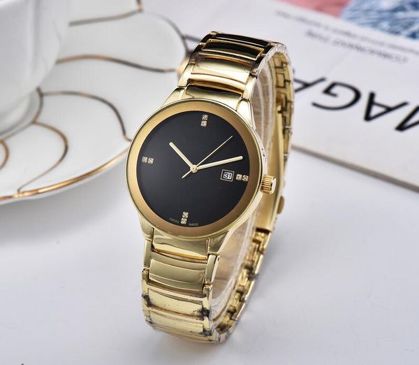 

Модные часы Мужчины Женщины Золото Серебро Нержавеющая сталь Керамический ремеш